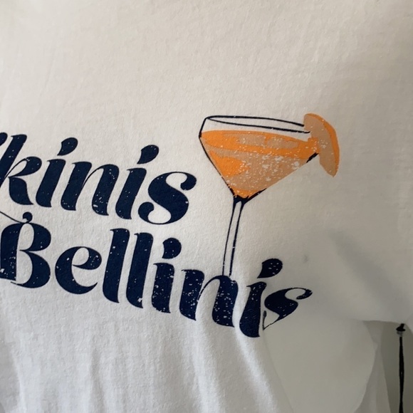 WILDFOX TShirt Bikinis and Bellinis White Crewneck Top size S NEW - Picture 4 of 10